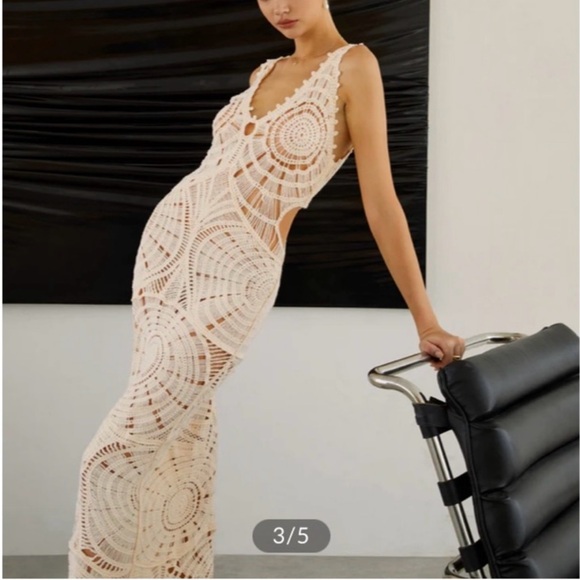 Commense Crochet Ripple Cover Up Cutout Dress - Picture 2 of 8